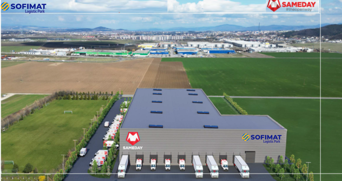 Sofimat Logistic Park Ghimbav announces the completion of the construction of a 6800 sqm build-to-suit logistics space for the courier company SAMEDAY