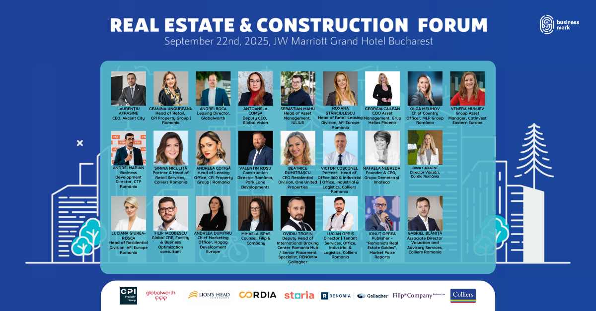 Experts from the real estate industry explore the transformations of the Romanian market in the current economic context at the 21st edition of the “Real Estate & Construction Forum”
